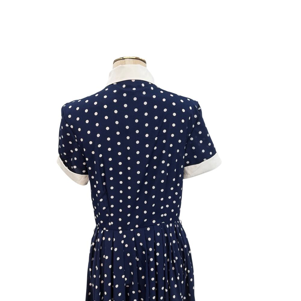 Unique Vintage x I Love Lucy Navy White Polka Dot Ricardo Swing Dress NWT Medium - Picture 9 of 14